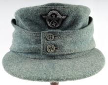 WWII GERMAN M43 2 BUTTON POLICE VISOR CAP