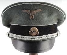 WWII GERMAN THIRD REICH SS OFFICER VISOR CAP