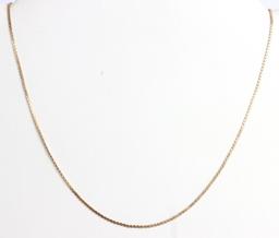 14K YELLOW GOLD SERPENTINE CHAIN NECKLACE 16 INCH