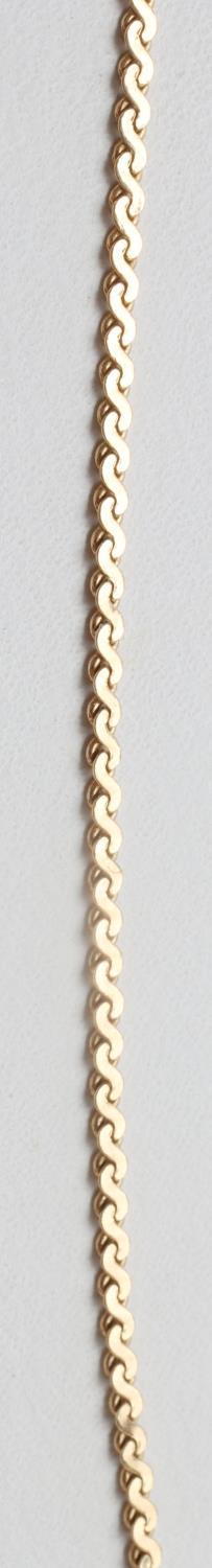 14K YELLOW GOLD SERPENTINE CHAIN NECKLACE 16 INCH