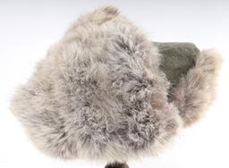 WWII GERMAN POLICE WINTER RABBIT FUR HAT