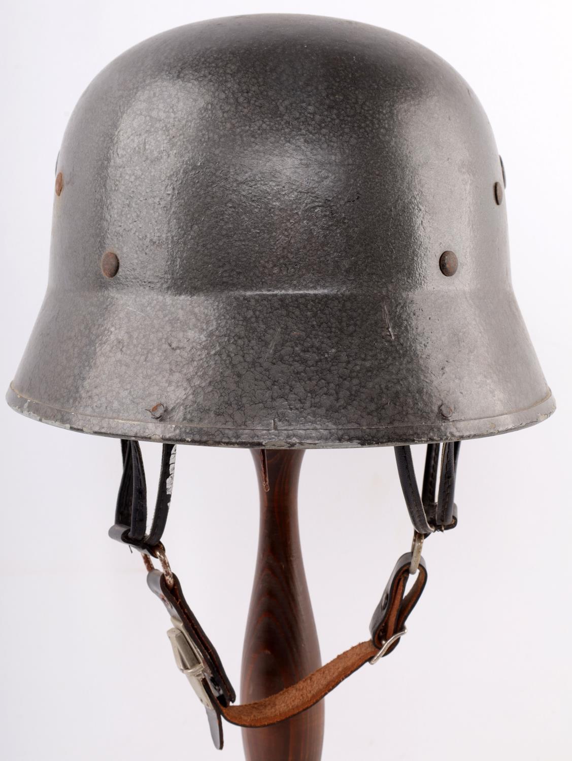 WWII GERMAN VULCAN FIBER POLICE FIRE HELMET