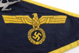 WWII GERMAN U-BOAT U-552 PENNANT & DEVIL BADGE