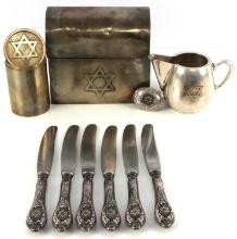 LOT OF 10 JEWISH STAR OF DAVID SILVER FURNISHINGS