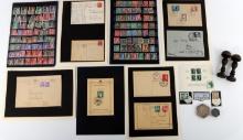 WWII GERMAN THIRD REICH STAMPS AND POSTCARD LOT