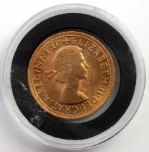 1966 GREAT BRITIAN QUEEN ELIZABETH GOLD SOVEREIGN