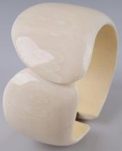 ANTIQUE DOWRY IVORY HINGED BANGLE CUFF