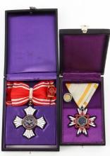 JAPANESE BOXED MEDAL LOT RED CROSS & SACRED MERIT