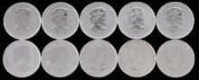 10 CANADA MAPLE LEAF 1 OZ SILVER COIN LOT