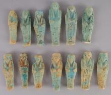 LOT OF 13 EGYPTIAN DUG FAIENCE COLLECTION