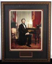 LINCOLN PRAYING PORTRAIT SIGNED BY HONG MIN ZOU