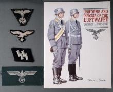 WWII GERMAN BADGE AND BOOK LOT OF 5 ITEMS