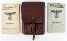 WWII GERMAN MAP CASE AND 2 MAPS