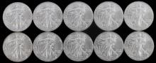 LOT OF 10 2011 BU SILVER AMERICAN EAGLE COINS