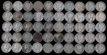 50 MERCURY & BARBER DIME 90% SILVER COIN LOT