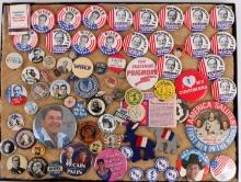 LARGE LOT OF POLITICAL AND ENTERTAINMENT PINS