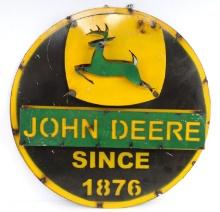 VINTAGE METAL JOHN DEERE TRACTOR WELDED SIGN