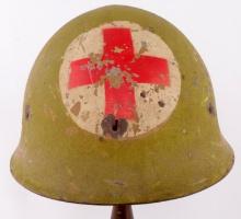 WWII JAPANESE RED CROSS COMBAT HELMET