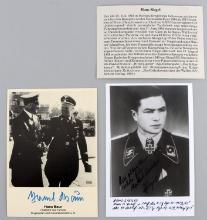 WWII GERMAN HANS BAUER & HANS SIEGEL SIGNED PHOTOS