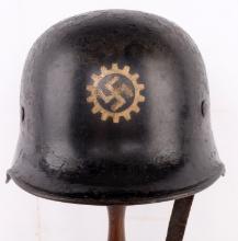 WWII GERMAN M36 POLICE HELMET DAF CONVERTED NAMED