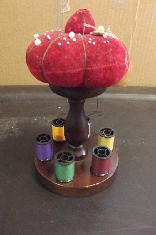 Vintage Seamstress Pin Cushion Stand