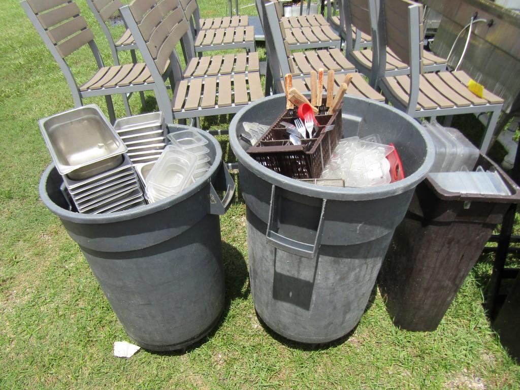 LOT-KITCHENWARE-UTENSILS-TRASH CANS