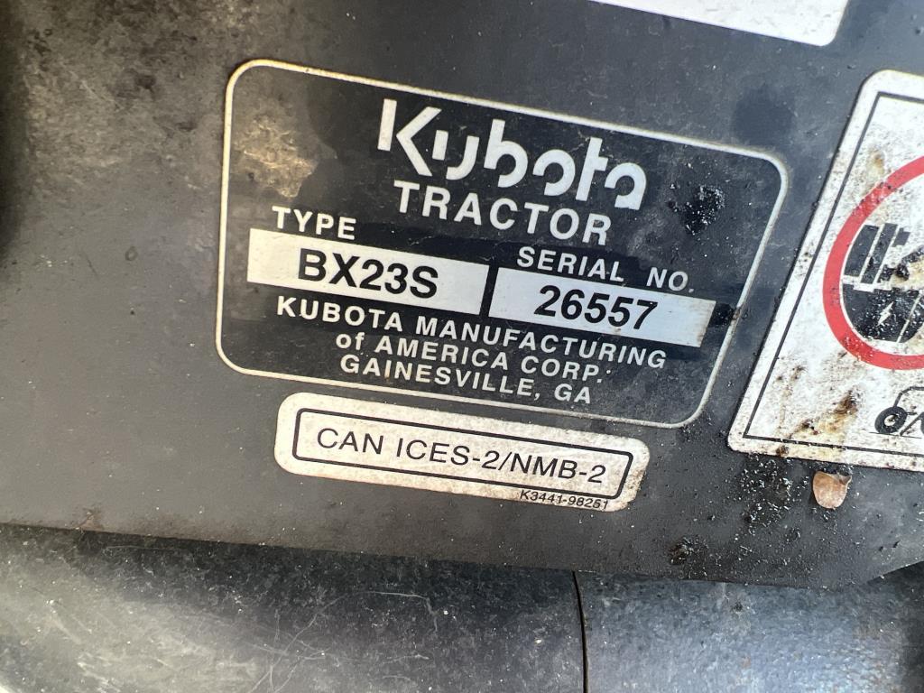 2018 KUBOTA BX23S TRACTOR W/BACKHOE