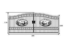 NEW 20FT BI PARTING IRON GATE