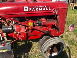 Farmall B Cultivision Narrow Front Tractor, Gas, SN:182916