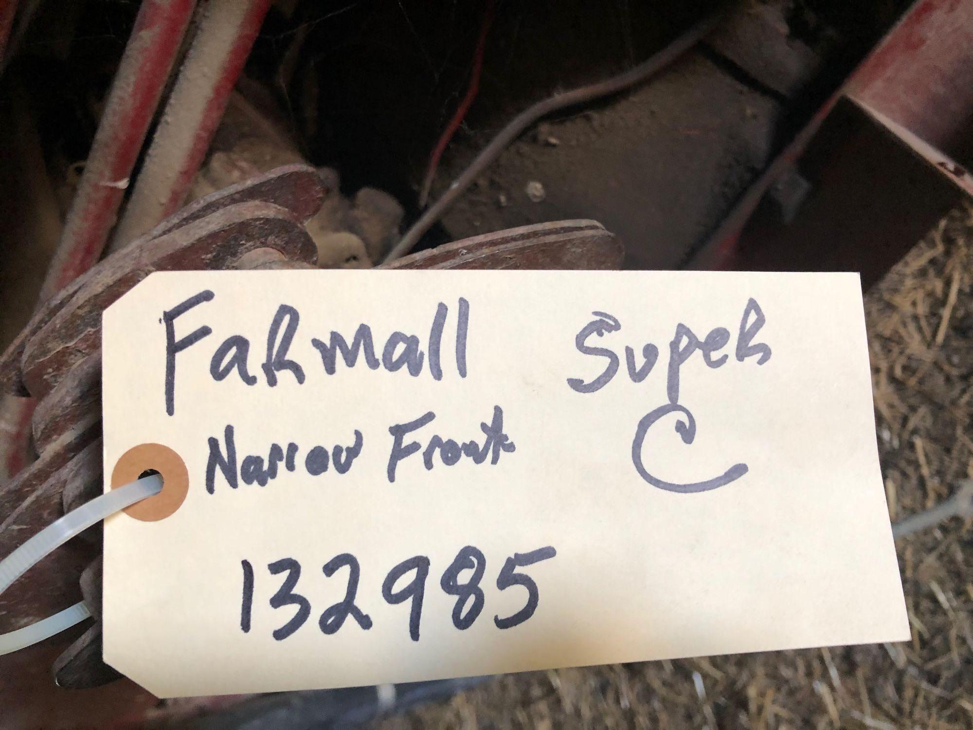 Farmall Super C Narrow Front Tractor, Gas, SN:132985