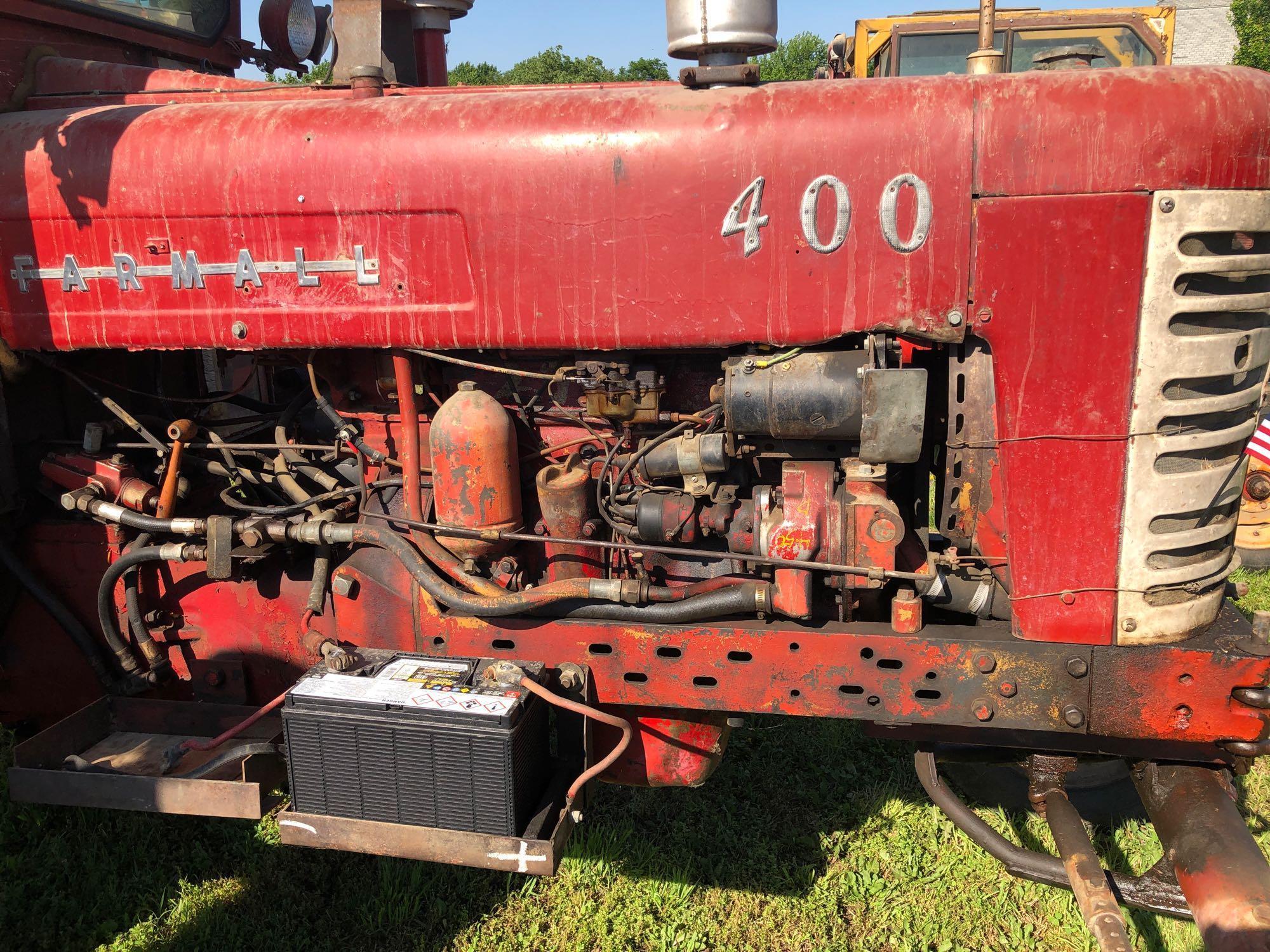 Farmall 400 Wide Front Tractor with Cab and Front Loader, Diesel, SN:4012 S