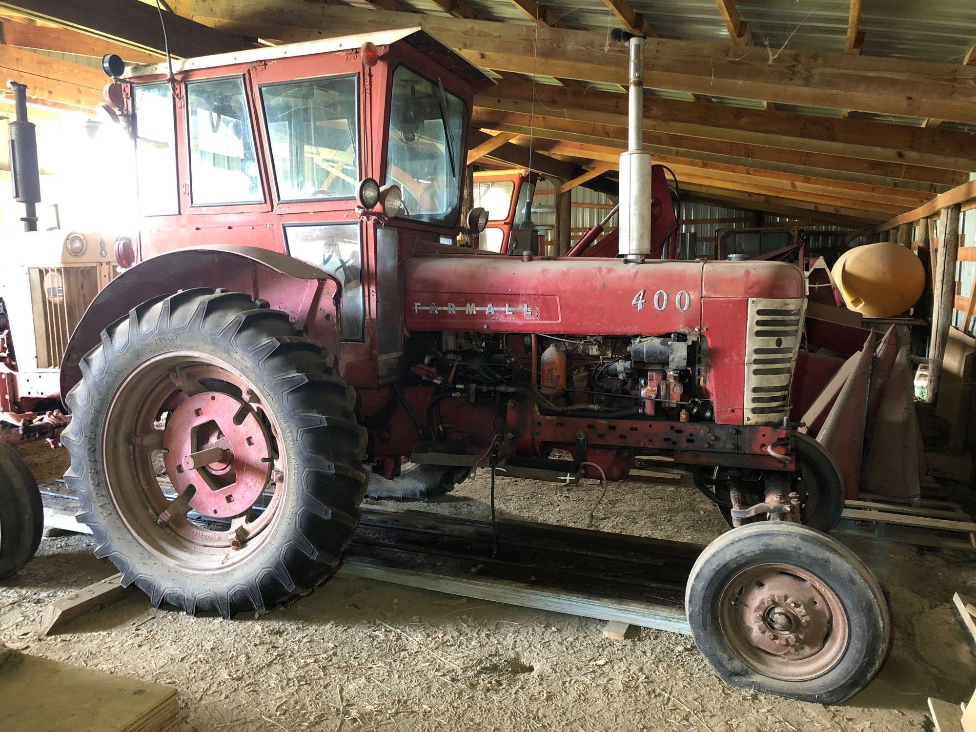 Farmall 400 Wide Front Tractor with Cab and Front Loader, Diesel, SN:4012 S