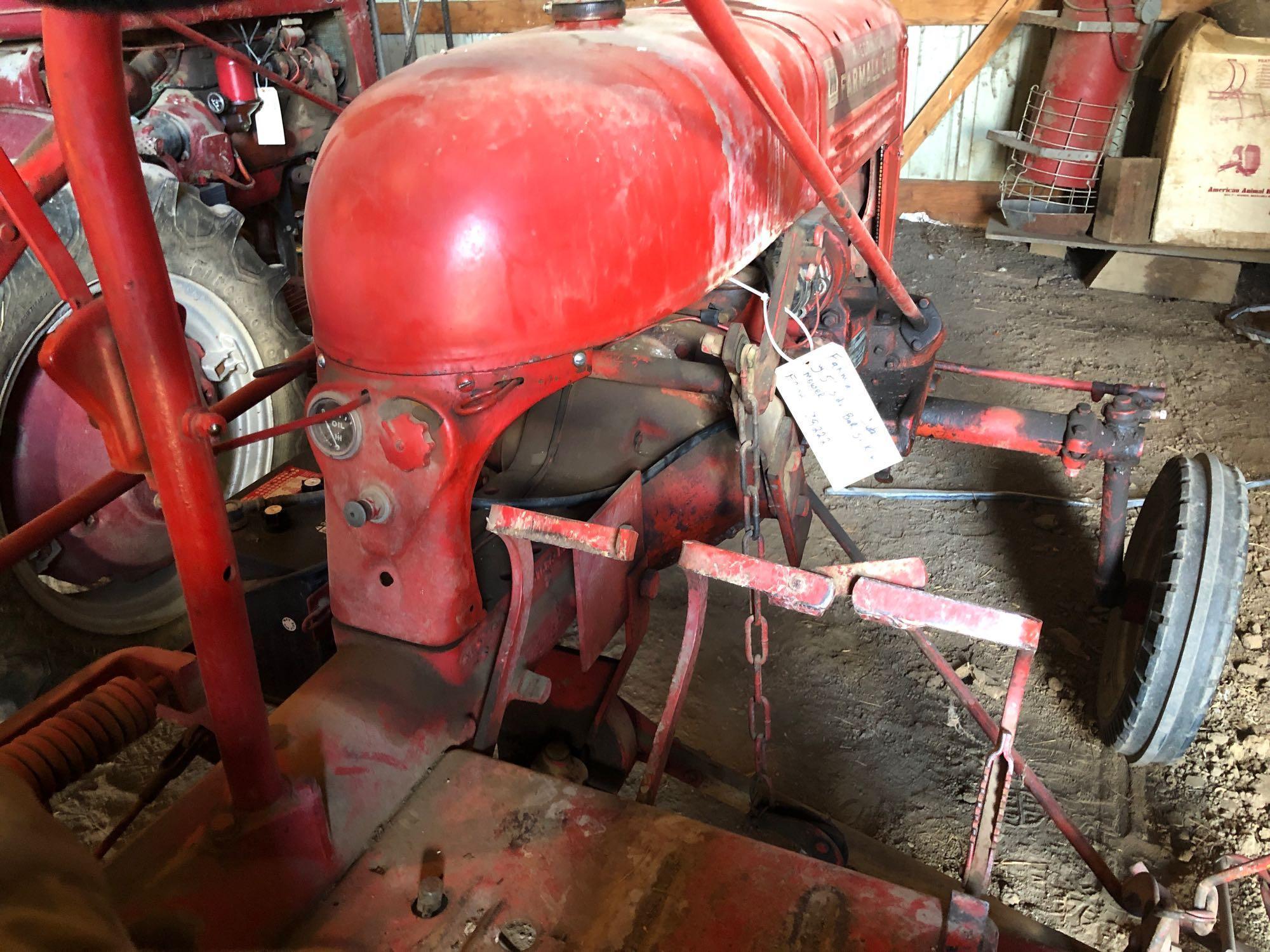 Farmall Cub Tractor with 5' Side Bar Sickle Mower, Gas, SN:78222