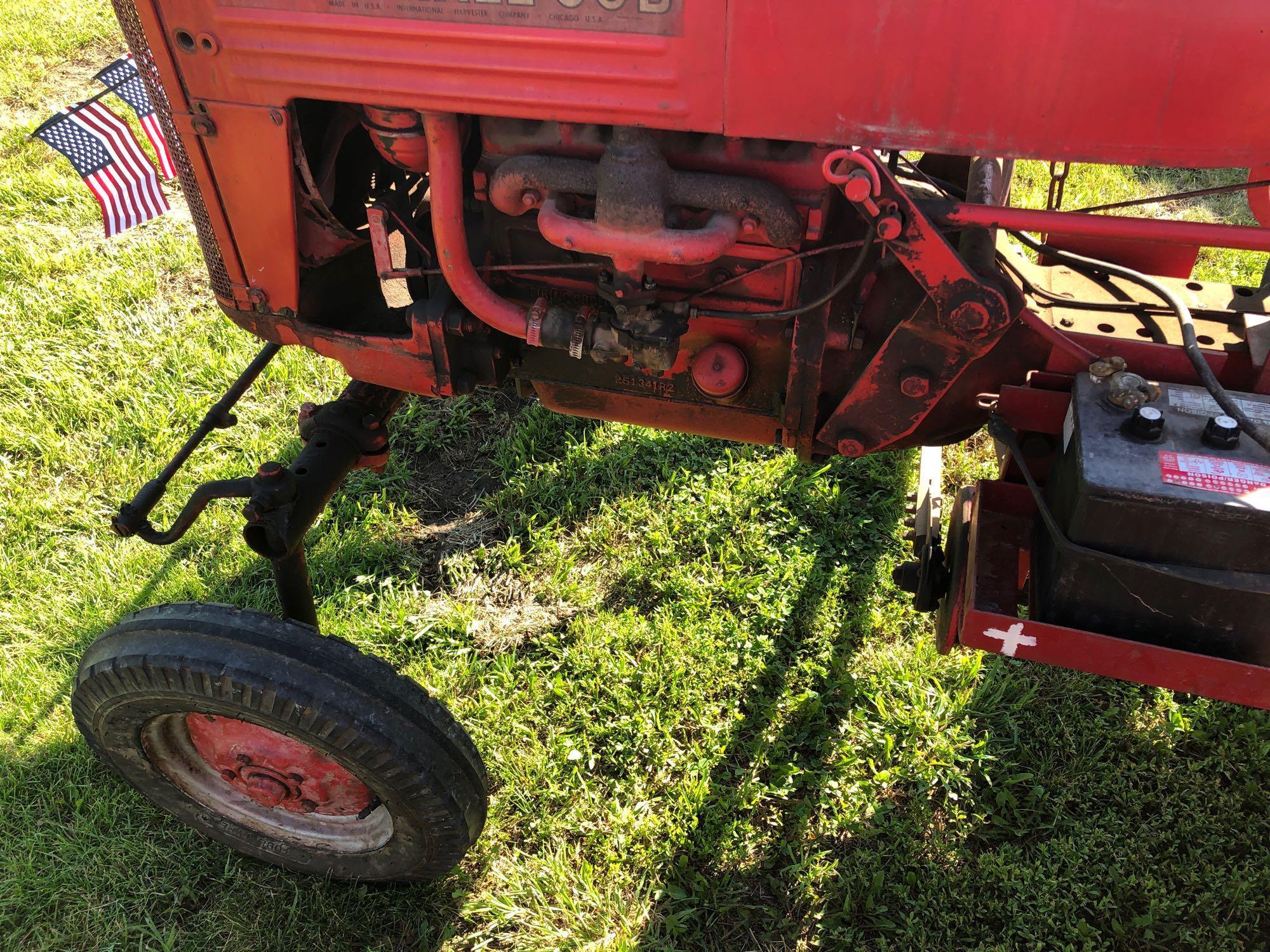 Farmall Cub Tractor with 5' Side Bar Sickle Mower, Gas, SN:78222