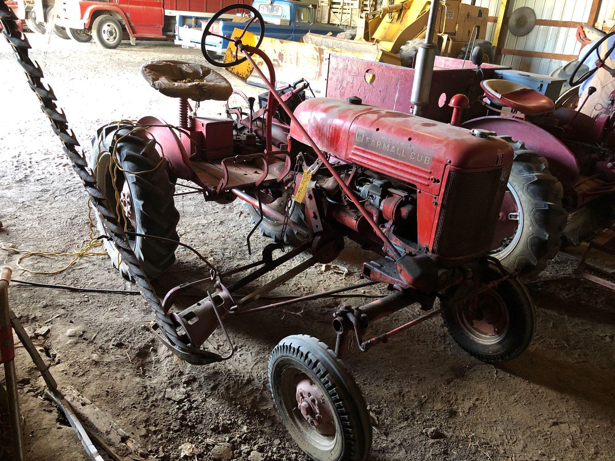 Farmall Cub Tractor with 5' Side Bar Sickle Mower, Gas, SN:78222