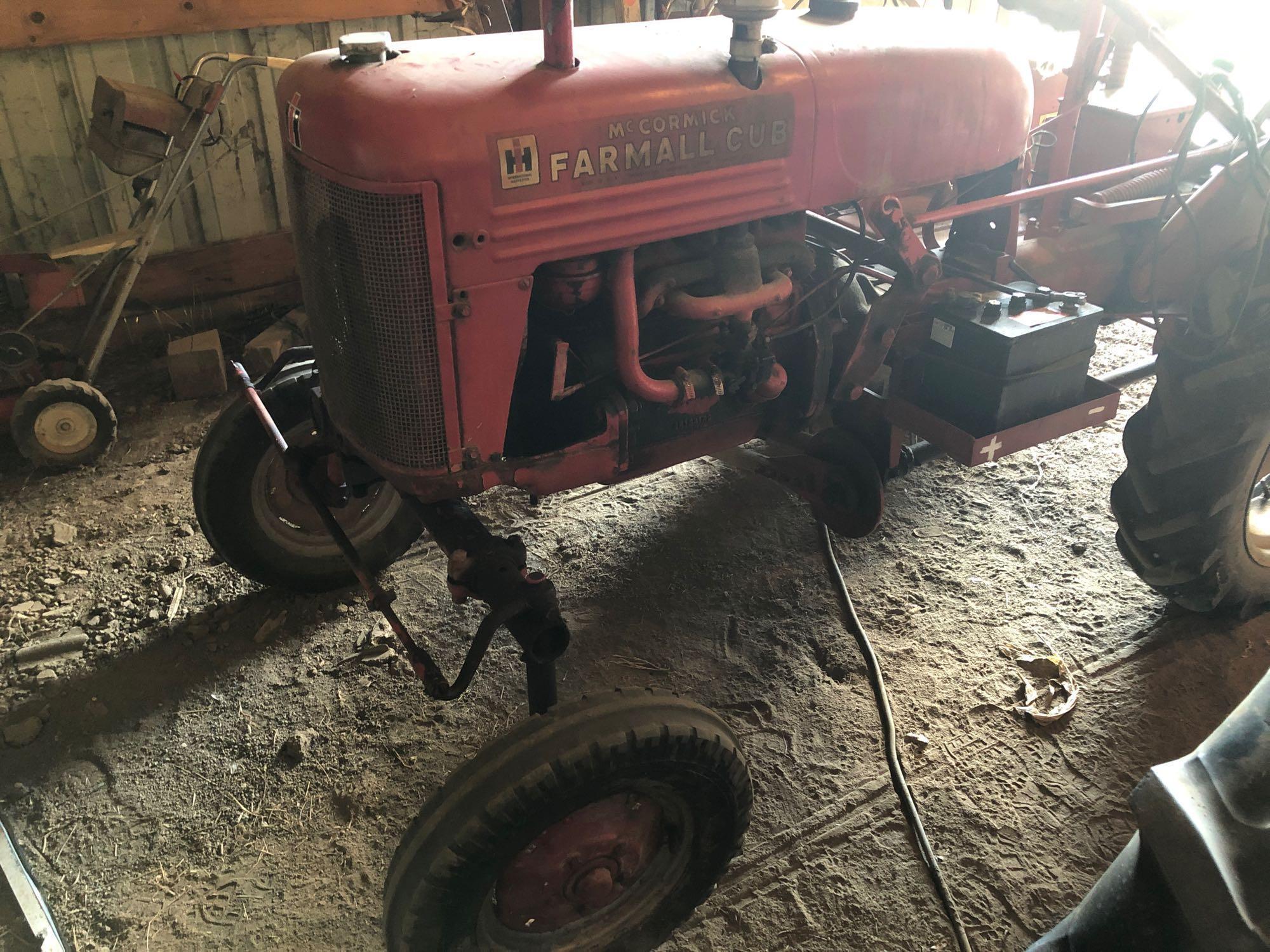 Farmall Cub Tractor with 5' Side Bar Sickle Mower, Gas, SN:78222