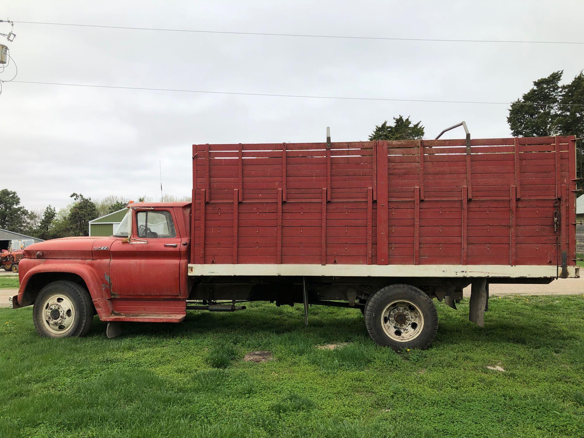 1962 Chevy 60 18' Stock Truck with Rack, Split Shift, 31,375 Miles, 19500lb G.W.