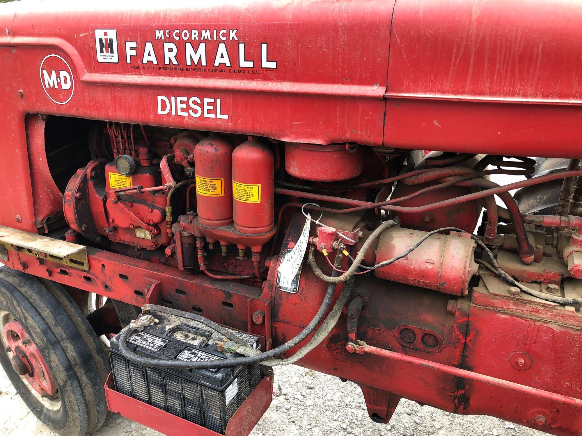 Farmall M-D Narrow Front Tractor with Sprayer & Weights, Diesel, SN:FDBK272473