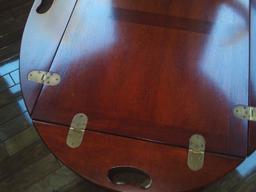 Inlaid hinged wood center table