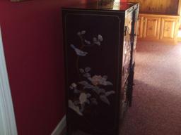 Oriental inlayed cabinet two sections