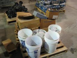 Bolts, Washers, Plumbing Supplies, Electrical parts, Box switches, Plugs-total of 14 containers
