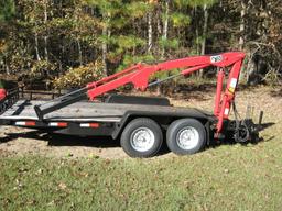 Trailer-15ft long, 89 in wide. Wench on front-H1AB boom-Hydraulic-will pick up 1,000 lbs, min.-