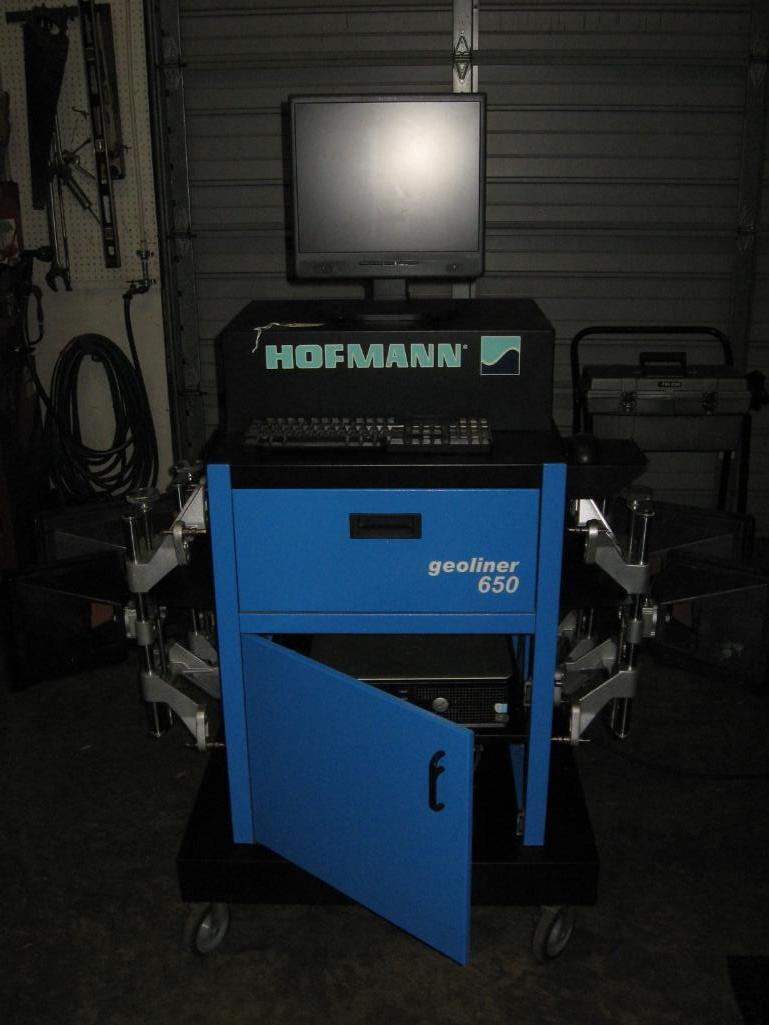 Hofmann Geoliner 650-4 wheel computer alignment machine-3D-Rollback machine w/adjustable height boom