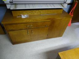 Wooden Desk and 2 credenzas