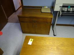 Wooden Desk and 2 credenzas