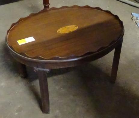 Antique Oval inlay table-32" long, 25" wide, 20" high