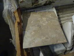 Entire crate of assorted ceramic and Italian marble tiles plus bull nosed. 10 boxes