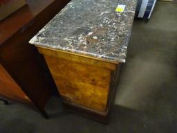 Marble top dresser-burl wood-Charles X Henredon-44" wide, 19" deep, 36" tall