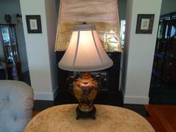 Heavy wooden lamp-29" tall.