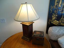 Lamp-29" tall, plus curio box